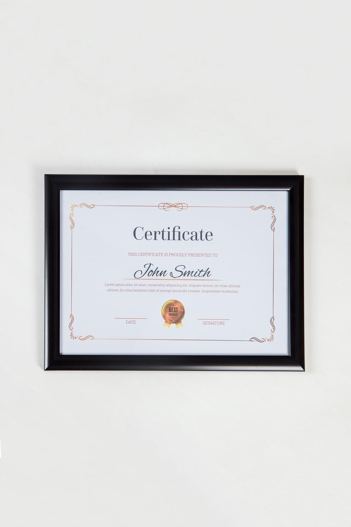 Klasik A4 Çerçeve Siyah 21x30 Sertifika Diploma Belge Fotoğraf Için Pvc Camlı