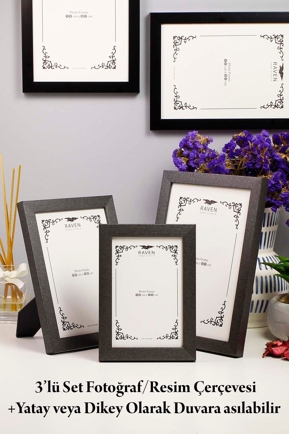 3'lü Set Düz Beyaz 10cmx15cm 13cmx18cm 15cmx21cm Resim, Fotoğraf, Belge, Poster, Evrak Çerçeve
