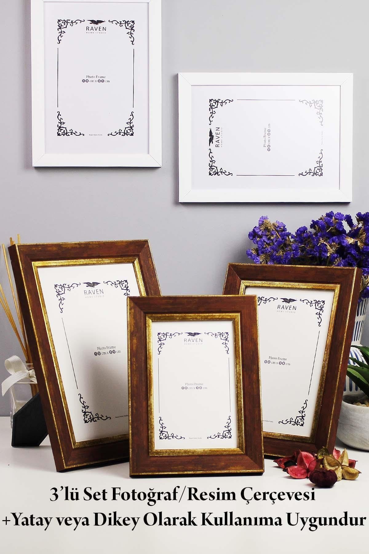 - Niteroi 3'lü Set 10cmx15cm 13cmx18cm 15cmx21cm Resim, Belge, Fotoğraf Çerçevesi