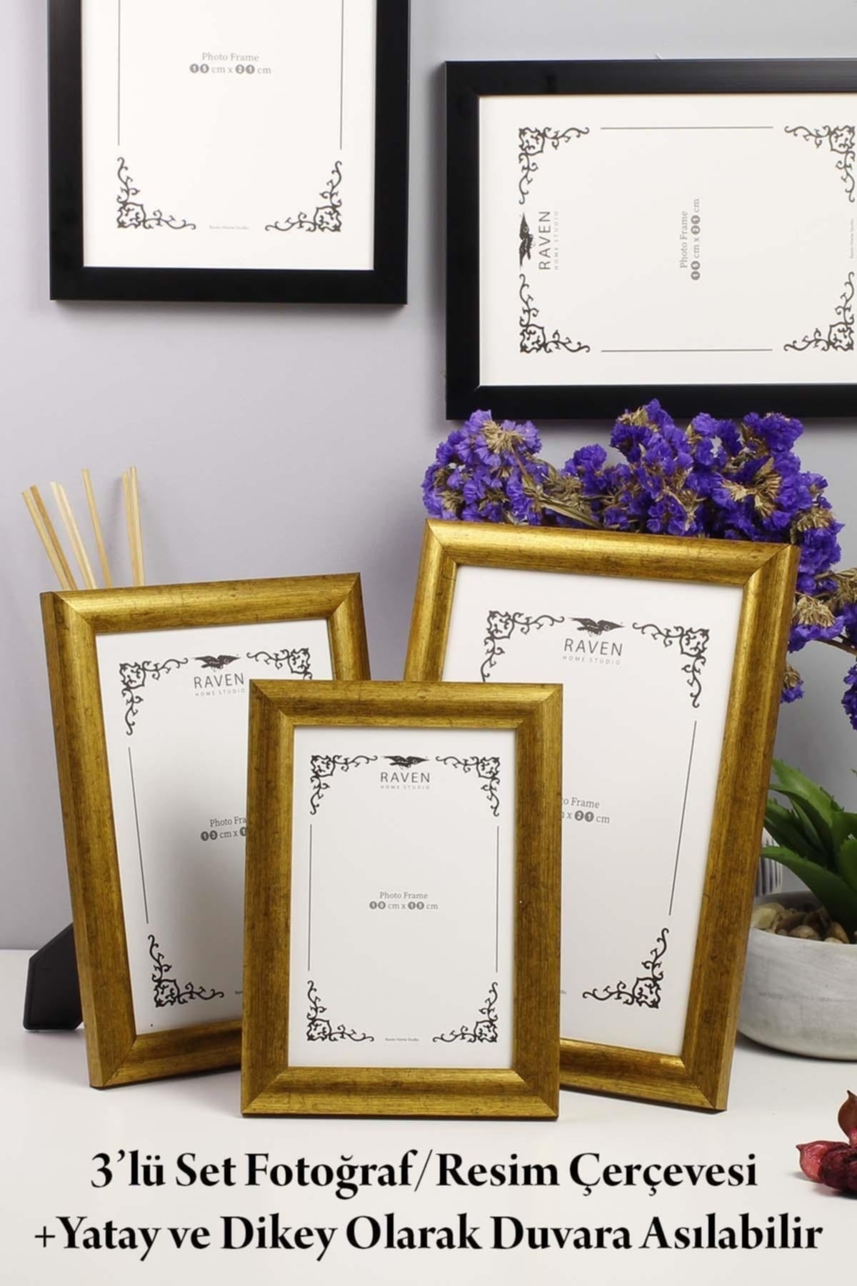 3'lü Set 10cmx15cm 13cmx18cm 15cmx21cm Resim, Fotoğraf, Belge, Poster, Evrak Çerçevesi Ayarlanabilir
