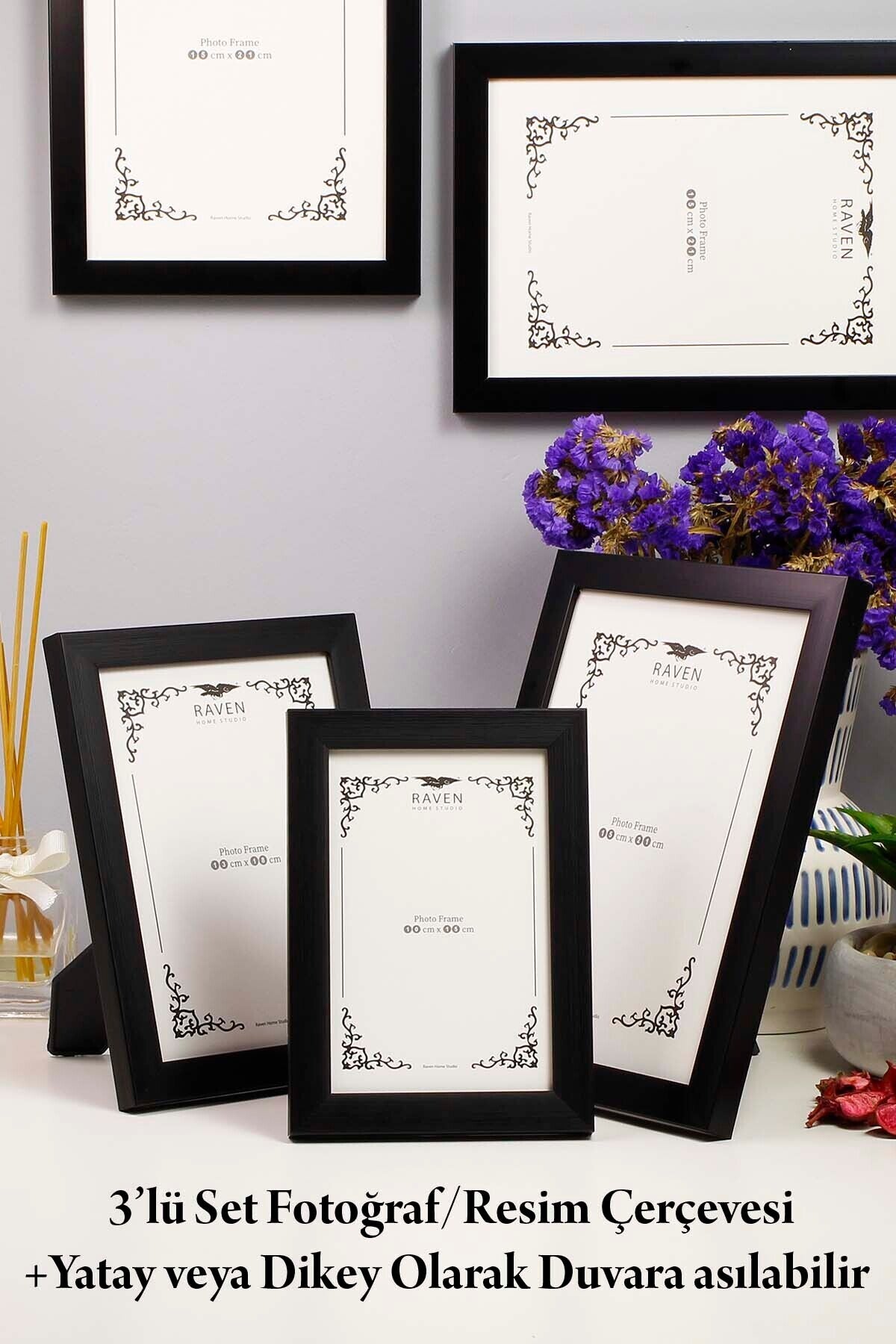 3'lü Set Düz Beyaz 10cmx15cm 13cmx18cm 15cmx21cm Resim, Fotoğraf, Belge, Poster, Evrak Çerçeve