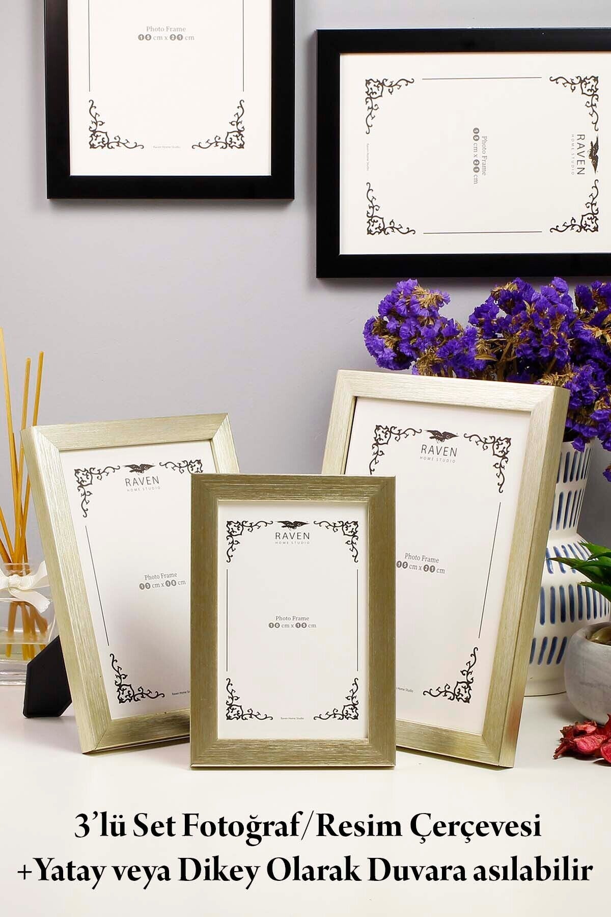 3'lü Set Düz Beyaz 10cmx15cm 13cmx18cm 15cmx21cm Resim, Fotoğraf, Belge, Poster, Evrak Çerçeve